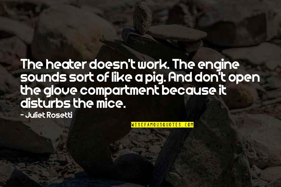 Sieves Quotes By Juliet Rosetti: The heater doesn't work. The engine sounds sort Sieves Quotes By Juliet Rosetti: The heater doesn't work. The engine sounds sort