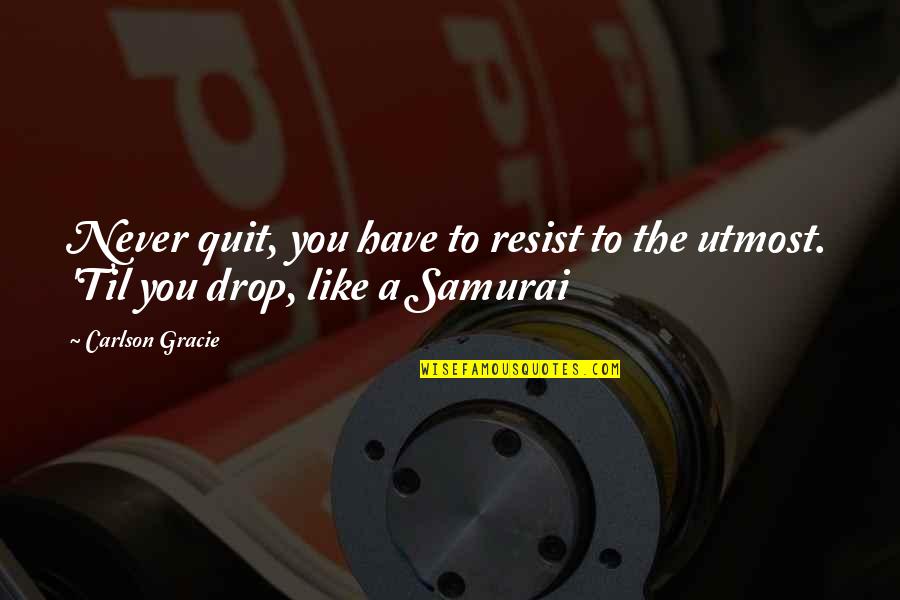 Sievewright Quotes By Carlson Gracie: Never quit, you have to resist to the