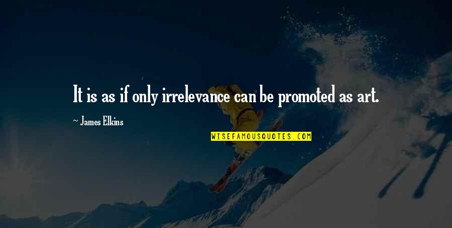 Sieviete Zimejums Quotes By James Elkins: It is as if only irrelevance can be
