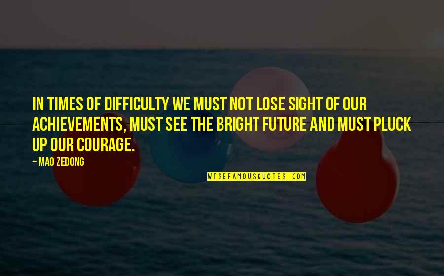 Sight See Quotes By Mao Zedong: In times of difficulty we must not lose