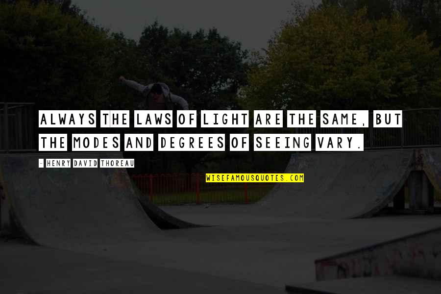 Sight Seeing Quotes By Henry David Thoreau: Always the laws of light are the same,