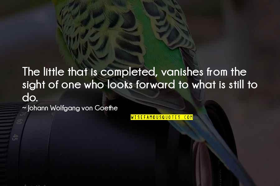 Sight That Looks Quotes By Johann Wolfgang Von Goethe: The little that is completed, vanishes from the