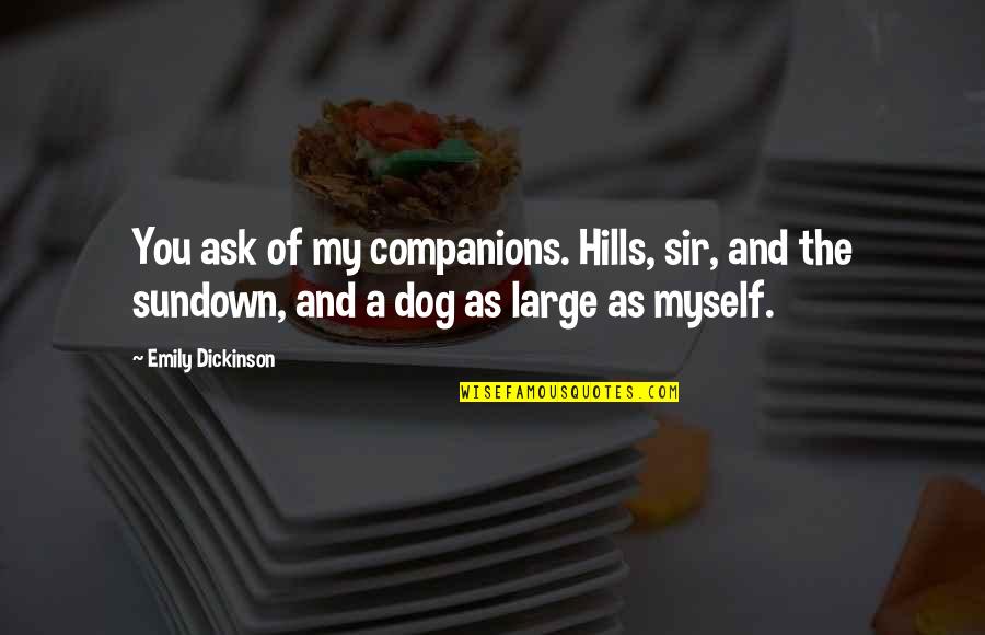 Sightings Over Sixty Quotes By Emily Dickinson: You ask of my companions. Hills, sir, and