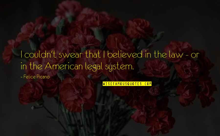 Sigley Austraia Quotes By Felice Picano: I couldn't swear that I believed in the