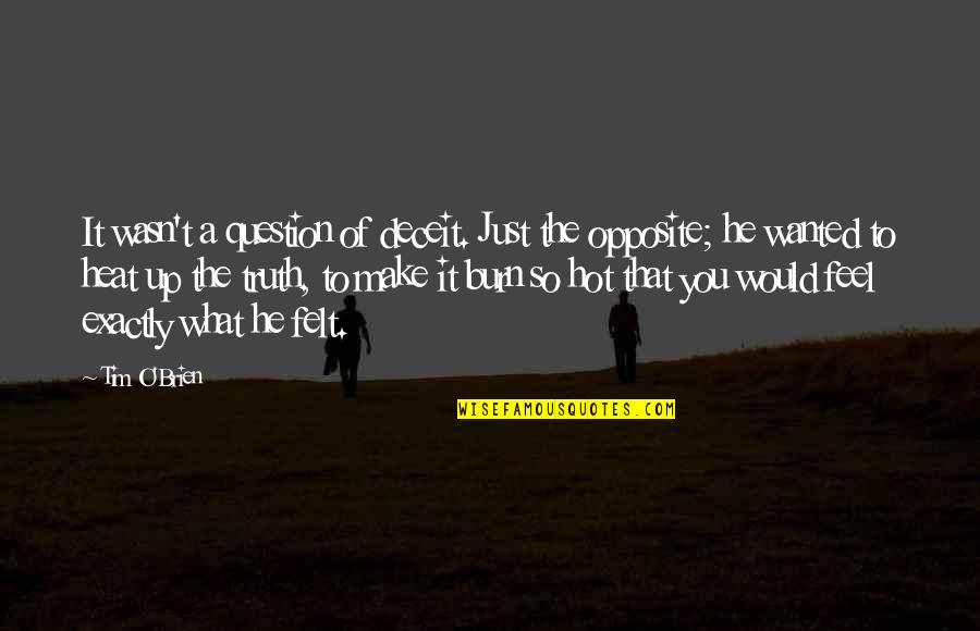 Sigley Tubes Quotes By Tim O'Brien: It wasn't a question of deceit. Just the