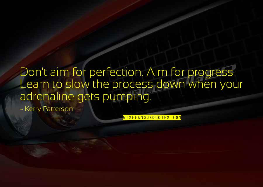 Sigma Gamma Rho Sorority Quotes By Kerry Patterson: Don't aim for perfection. Aim for progress. Learn Sigma Gamma Rho Sorority Quotes By Kerry Patterson: Don't aim for perfection. Aim for progress. Learn