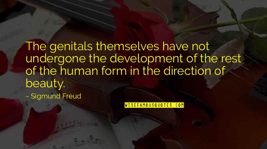 Sigmund Freud Quotes By Sigmund Freud: The genitals themselves have not undergone the development
