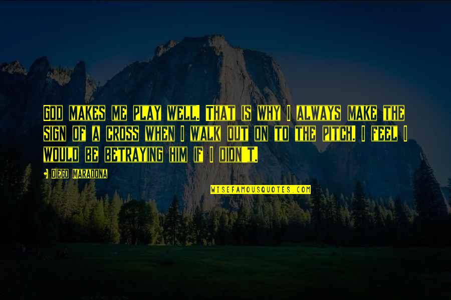 Sign Of The Cross Quotes By Diego Maradona: God makes me play well. That is why