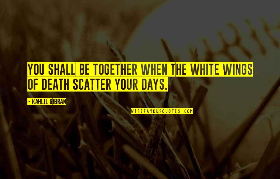 Signboards With Antique Quotes By Kahlil Gibran: You shall be together when the white wings