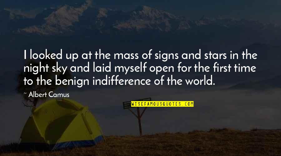 Signs And Quotes By Albert Camus: I looked up at the mass of signs