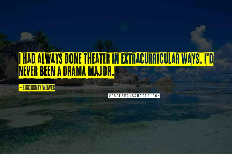 Sigourney Weaver quotes: I had always done theater in extracurricular ways. I'd never been a drama major.