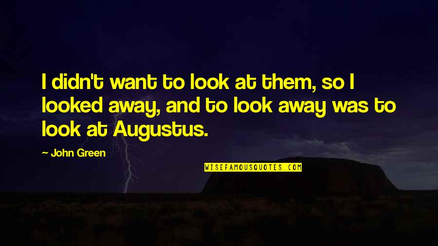 Sigvart Silnes Quotes By John Green: I didn't want to look at them, so Sigvart Silnes Quotes By John Green: I didn't want to look at them, so