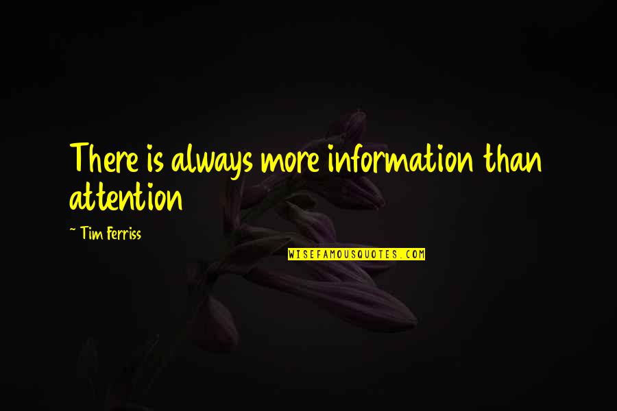 Sikandar Kharbanda Quotes By Tim Ferriss: There is always more information than attention