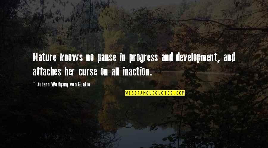 Sikut Challenge Quotes By Johann Wolfgang Von Goethe: Nature knows no pause in progress and development,