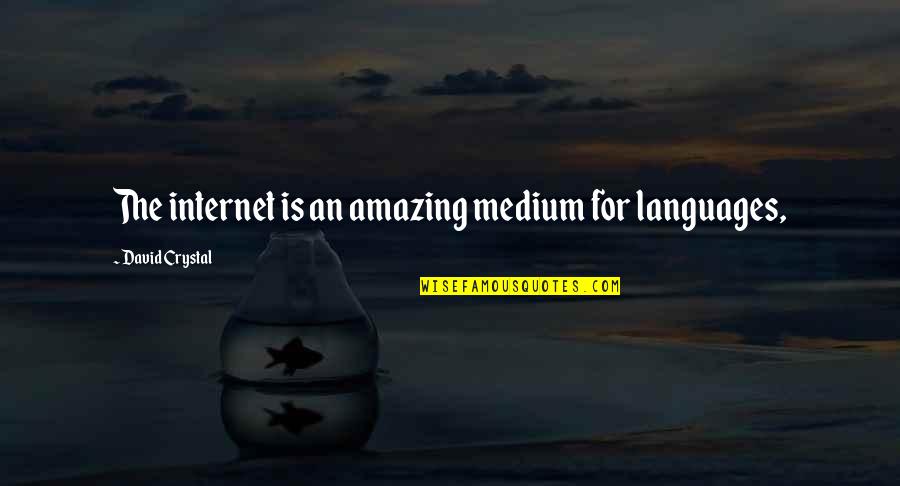 Silbert Associates Quotes By David Crystal: The internet is an amazing medium for languages, Silbert Associates Quotes By David Crystal: The internet is an amazing medium for languages,
