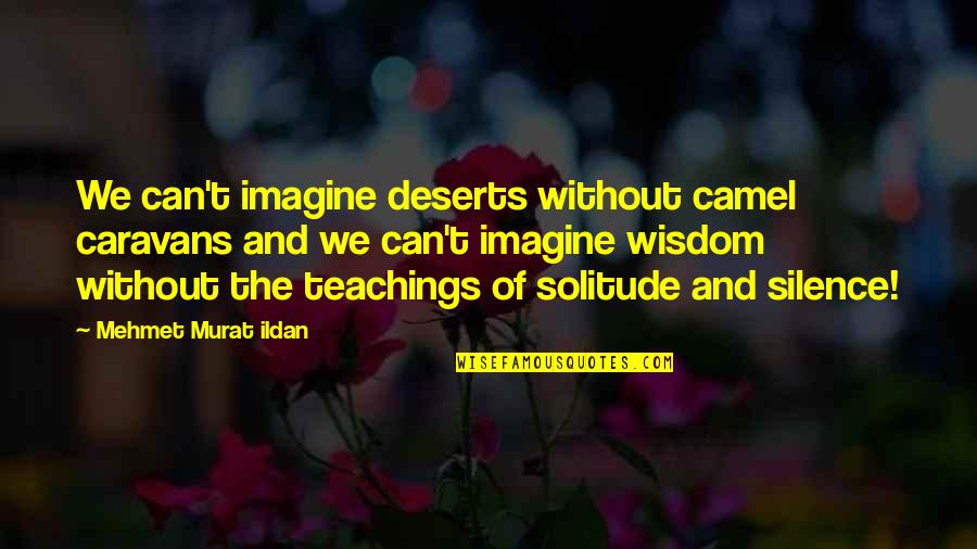 Silence And Solitude Quotes By Mehmet Murat Ildan: We can't imagine deserts without camel caravans and Silence And Solitude Quotes By Mehmet Murat Ildan: We can't imagine deserts without camel caravans and