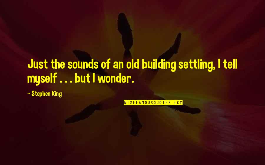 Silence In The Morning Quotes By Stephen King: Just the sounds of an old building settling,