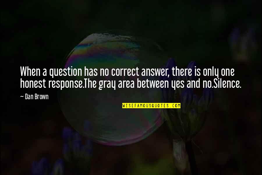 Silence Is The Best Response Quotes By Dan Brown: When a question has no correct answer, there