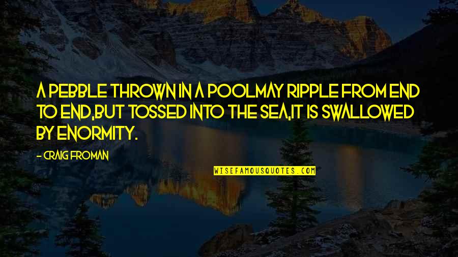 Silence Is Worse Quotes By Craig Froman: A pebble thrown in a poolmay ripple from