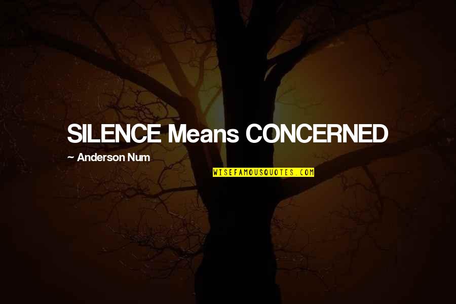 Silence Means Yes Quotes By Anderson Num: SILENCE Means CONCERNED Silence Means Yes Quotes By Anderson Num: SILENCE Means CONCERNED