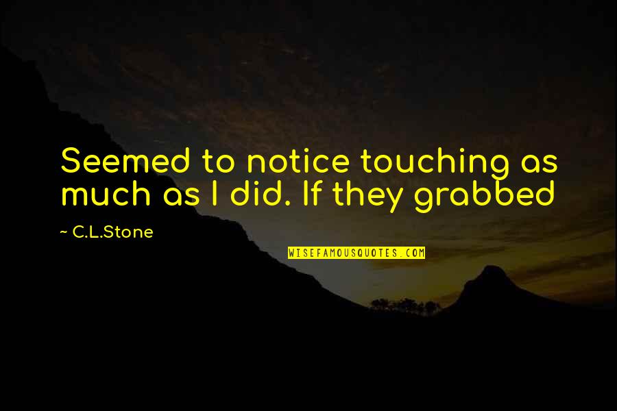 Silence The Song Quotes By C.L.Stone: Seemed to notice touching as much as I