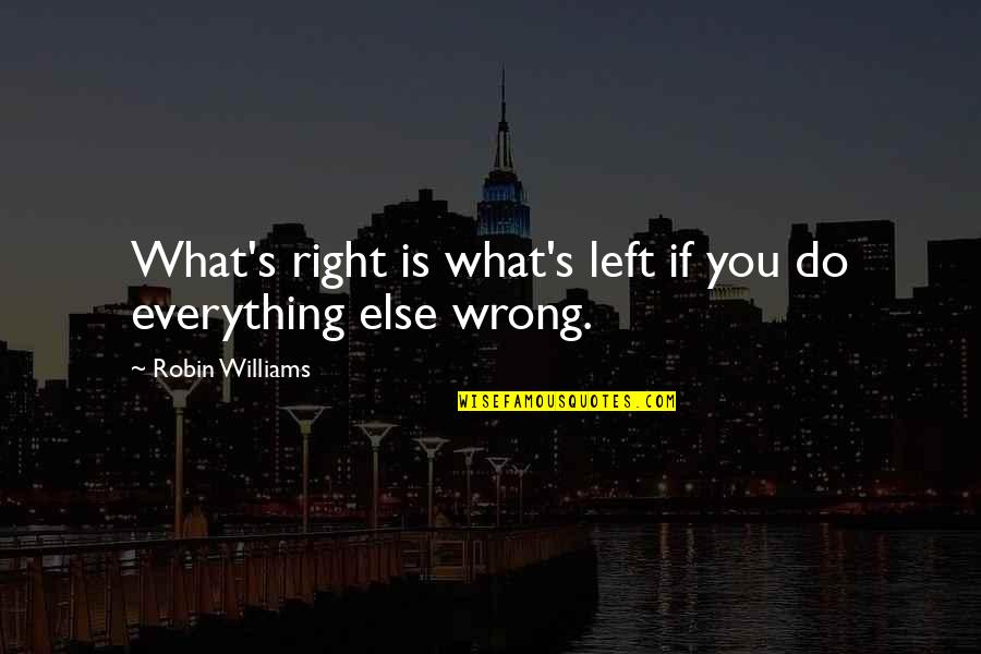 Silence The Song Quotes By Robin Williams: What's right is what's left if you do Silence The Song Quotes By Robin Williams: What's right is what's left if you do