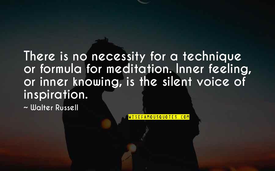 Silent Meditation Quotes By Walter Russell: There is no necessity for a technique or