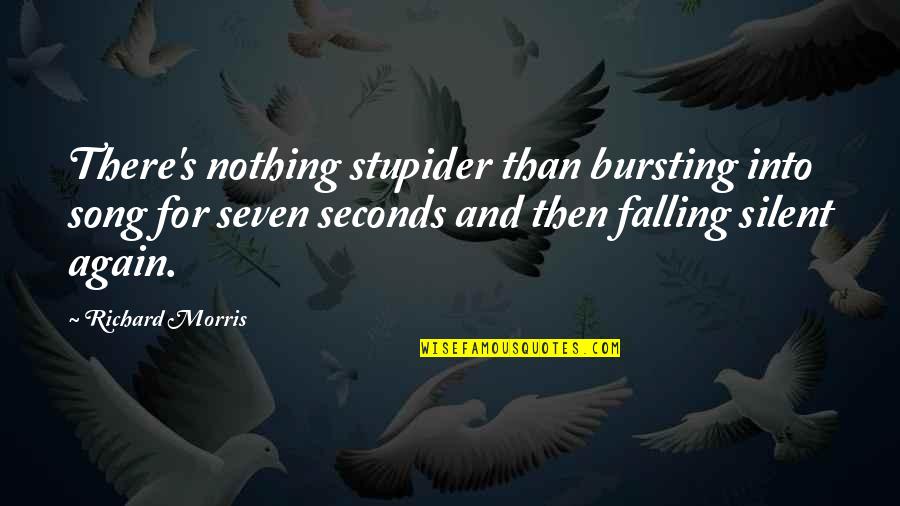 Silent My Song Quotes By Richard Morris: There's nothing stupider than bursting into song for Silent My Song Quotes By Richard Morris: There's nothing stupider than bursting into song for
