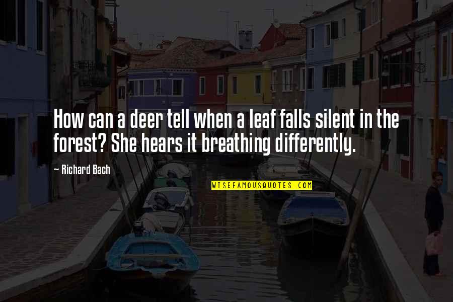 Silent Nature Quotes By Richard Bach: How can a deer tell when a leaf