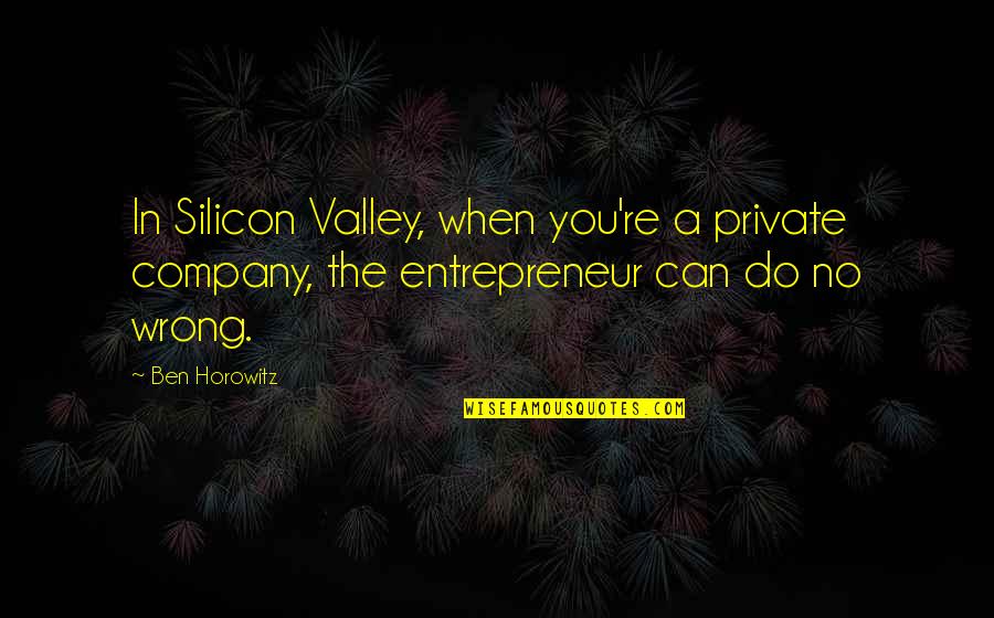 Silicon Quotes By Ben Horowitz: In Silicon Valley, when you're a private company,