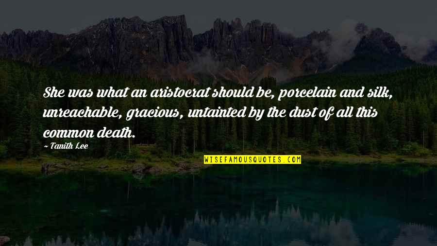 Silk Quotes By Tanith Lee: She was what an aristocrat should be, porcelain