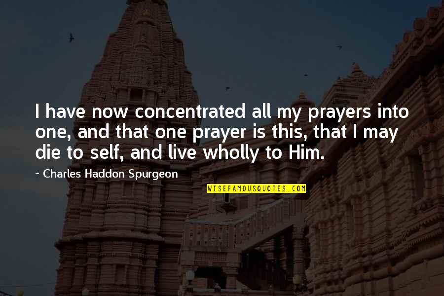 Sillon In English Quotes By Charles Haddon Spurgeon: I have now concentrated all my prayers into