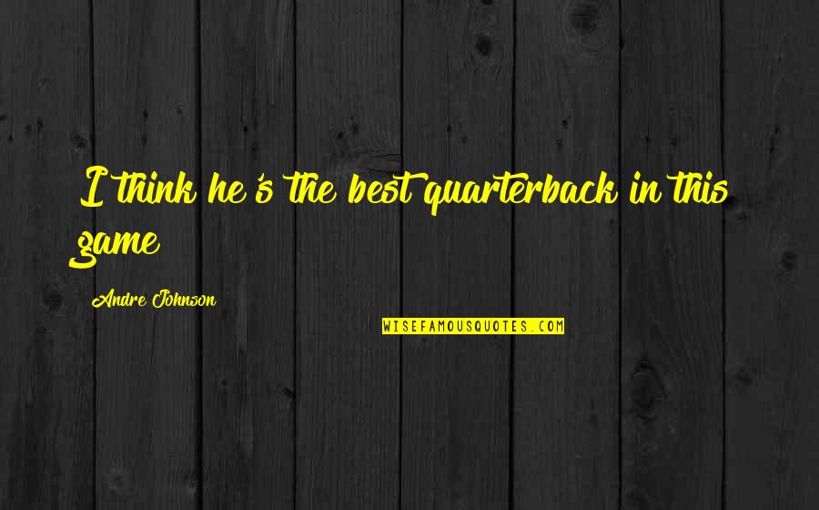 Silly Games Quotes By Andre Johnson: I think he's the best quarterback in this