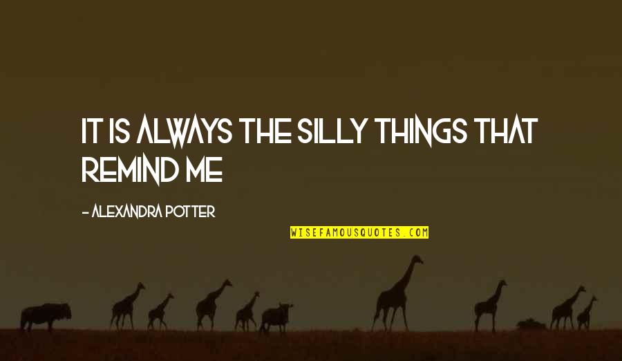 Silly Things Quotes By Alexandra Potter: It is always the silly things that remind
