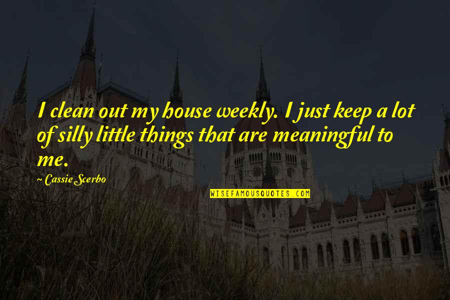 Silly Things Quotes By Cassie Scerbo: I clean out my house weekly. I just