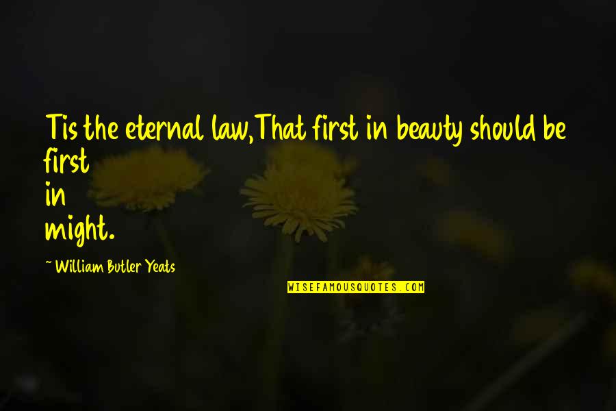 Silver Framed Quotes By William Butler Yeats: Tis the eternal law,That first in beauty should Silver Framed Quotes By William Butler Yeats: Tis the eternal law,That first in beauty should