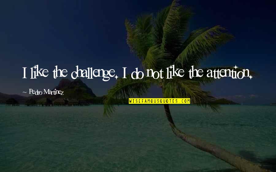 Silver Sparrow Quotes By Pedro Martinez: I like the challenge. I do not like Silver Sparrow Quotes By Pedro Martinez: I like the challenge. I do not like
