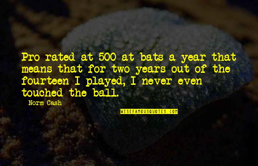 Silverheels Marietta Quotes By Norm Cash: Pro-rated at 500 at-bats a year that means