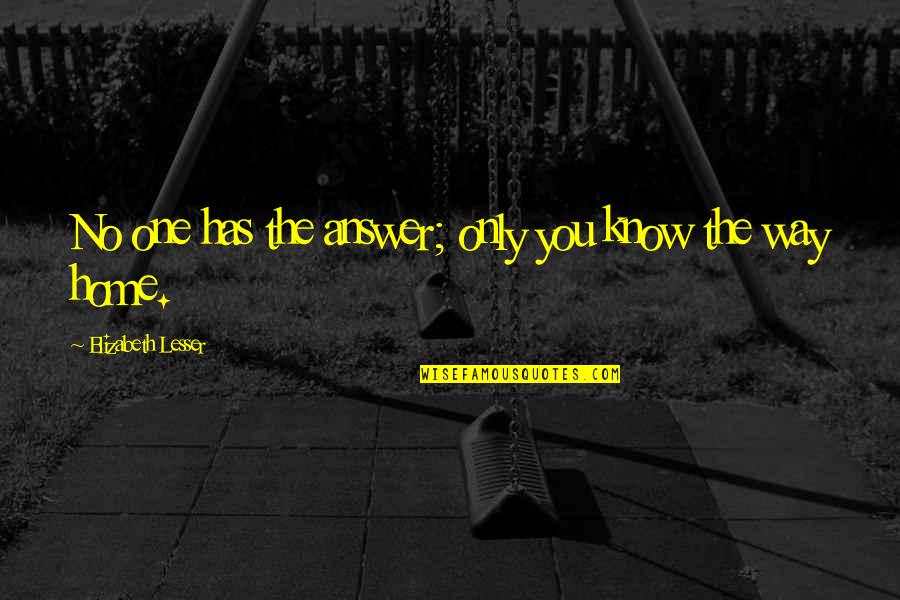 Silverson Mixer Quotes By Elizabeth Lesser: No one has the answer; only you know Silverson Mixer Quotes By Elizabeth Lesser: No one has the answer; only you know