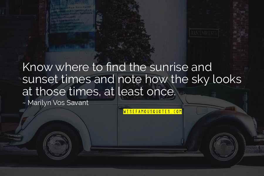 Simental Quotes By Marilyn Vos Savant: Know where to find the sunrise and sunset