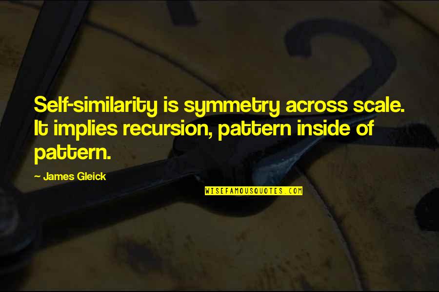 Similarity Quotes By James Gleick: Self-similarity is symmetry across scale. It implies recursion,
