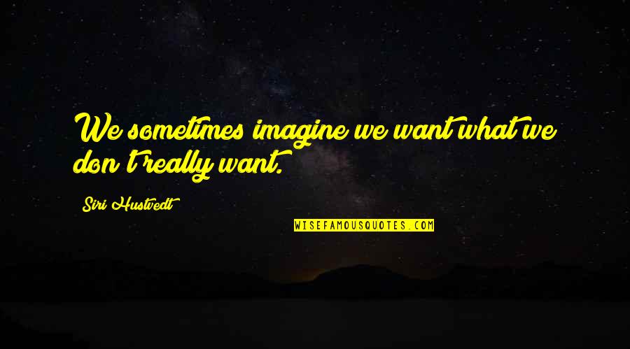 Similitudes Quotes By Siri Hustvedt: We sometimes imagine we want what we don't Similitudes Quotes By Siri Hustvedt: We sometimes imagine we want what we don't