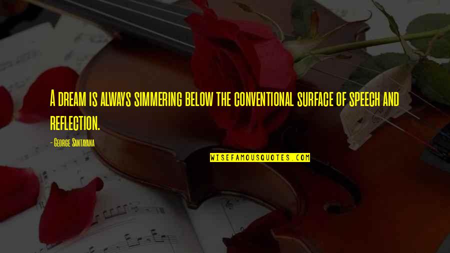 Simmering Quotes By George Santayana: A dream is always simmering below the conventional