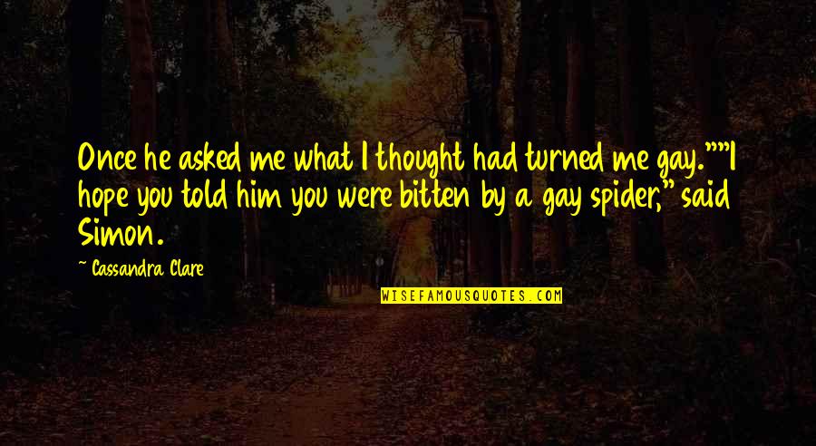 Simon And Isabelle Quotes By Cassandra Clare: Once he asked me what I thought had