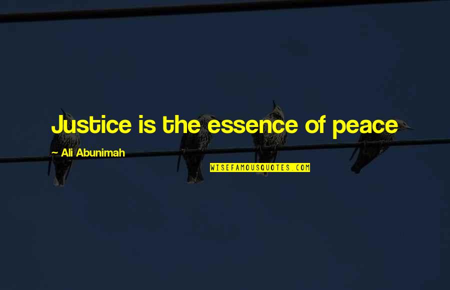 Simon Jarrett Quotes By Ali Abunimah: Justice is the essence of peace