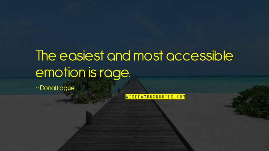 Simoneauds Grocery Quotes By Donal Logue: The easiest and most accessible emotion is rage. Simoneauds Grocery Quotes By Donal Logue: The easiest and most accessible emotion is rage.