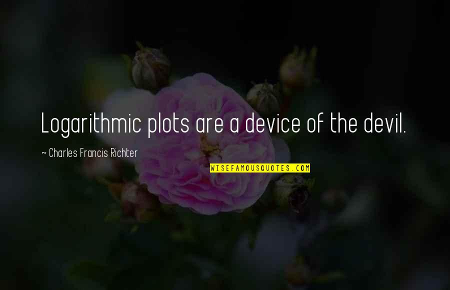 Simpkins Quotes By Charles Francis Richter: Logarithmic plots are a device of the devil.