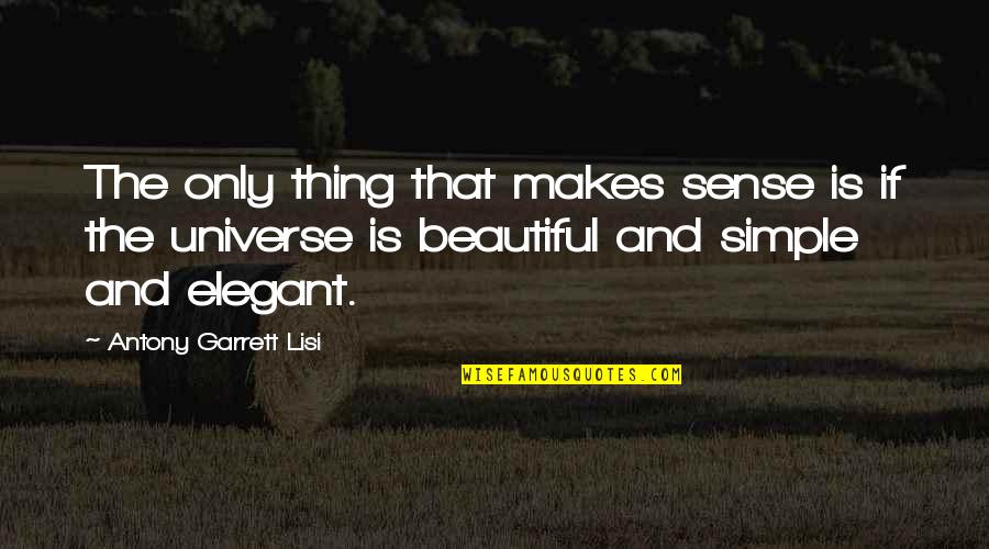 Simple But Elegant Quotes By Antony Garrett Lisi: The only thing that makes sense is if