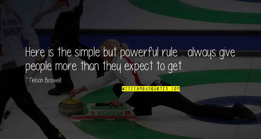 Simple But Powerful Quotes By Nelson Boswell: Here is the simple but powerful rule ...