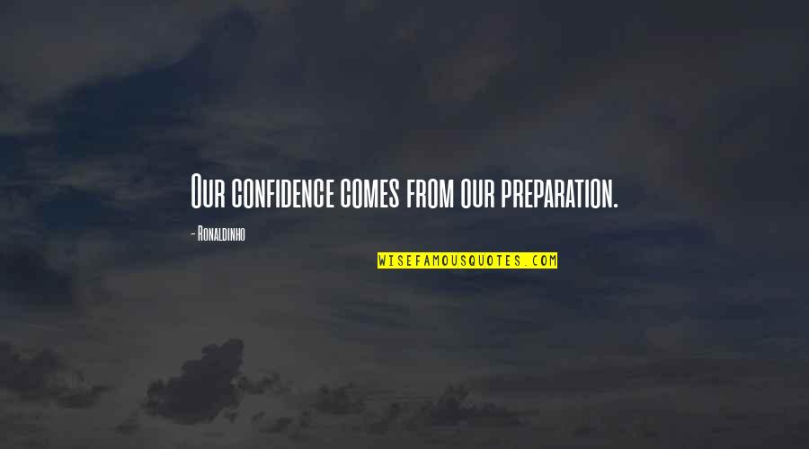 Simple Country Life Quotes By Ronaldinho: Our confidence comes from our preparation.